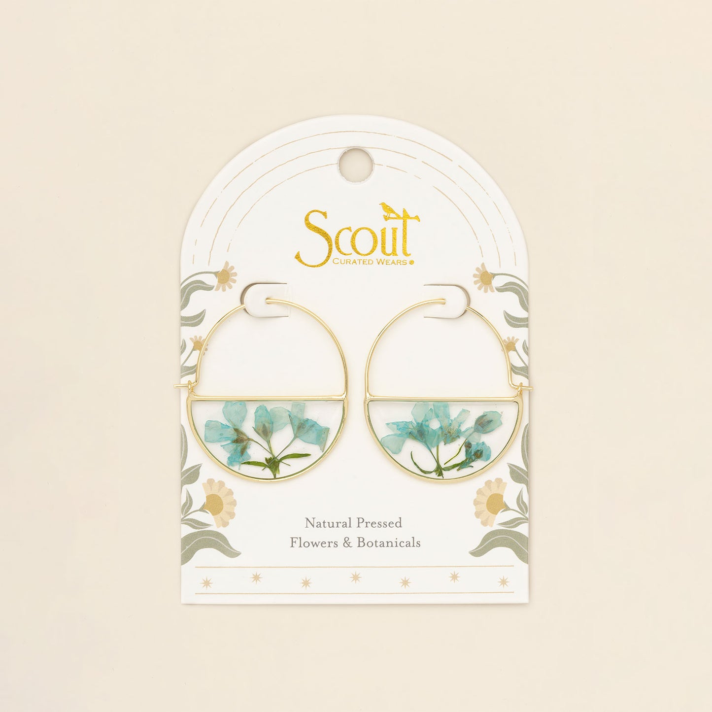Blue Baby's Breath Pressed Flower Hoop