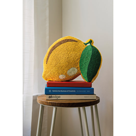 Beaded Throw Pillow - Citrus Burst