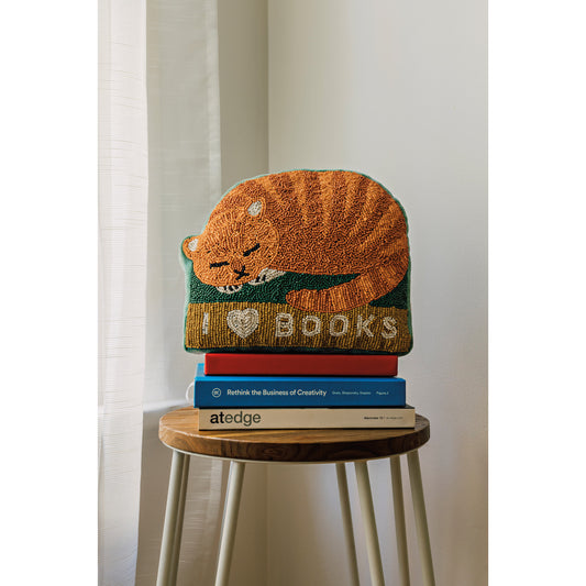 Beaded Throw Pillow - Book Club