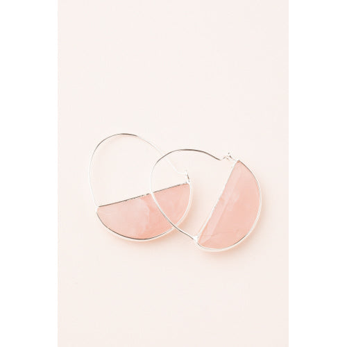 Stone Prism Hoop Earrings