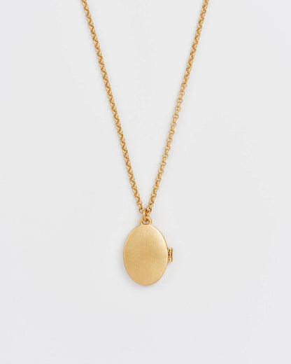 Robin & Blackberry Gold Oval Locket Necklace