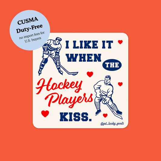Hockey Players Kiss Sticker - Heated Rivalry Inspired
