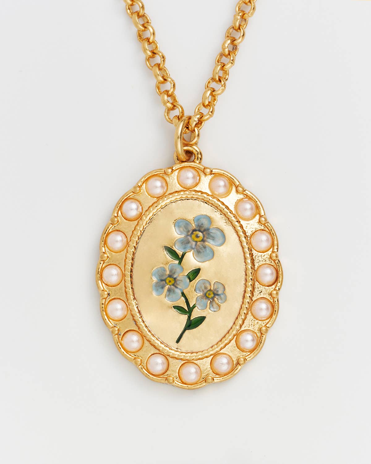 Forget Me Not Cameo Necklace