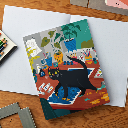 Black Cat Soft Touch Layflat notebook