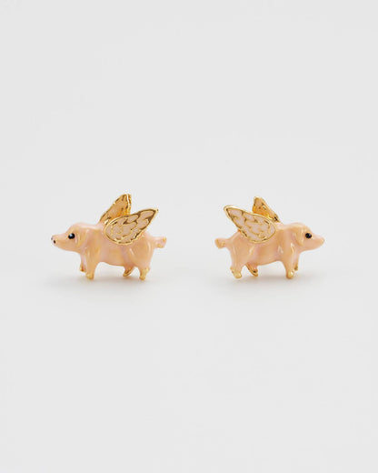 Flying Pig Stud Earrings