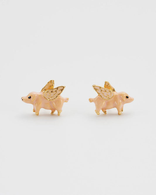 Flying Pig Stud Earrings