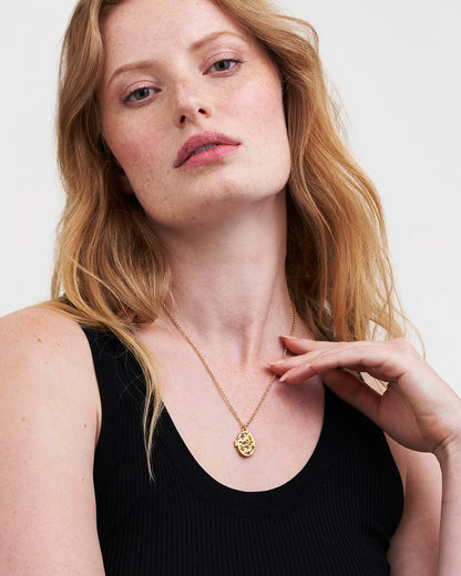 Robin & Blackberry Gold Oval Locket Necklace