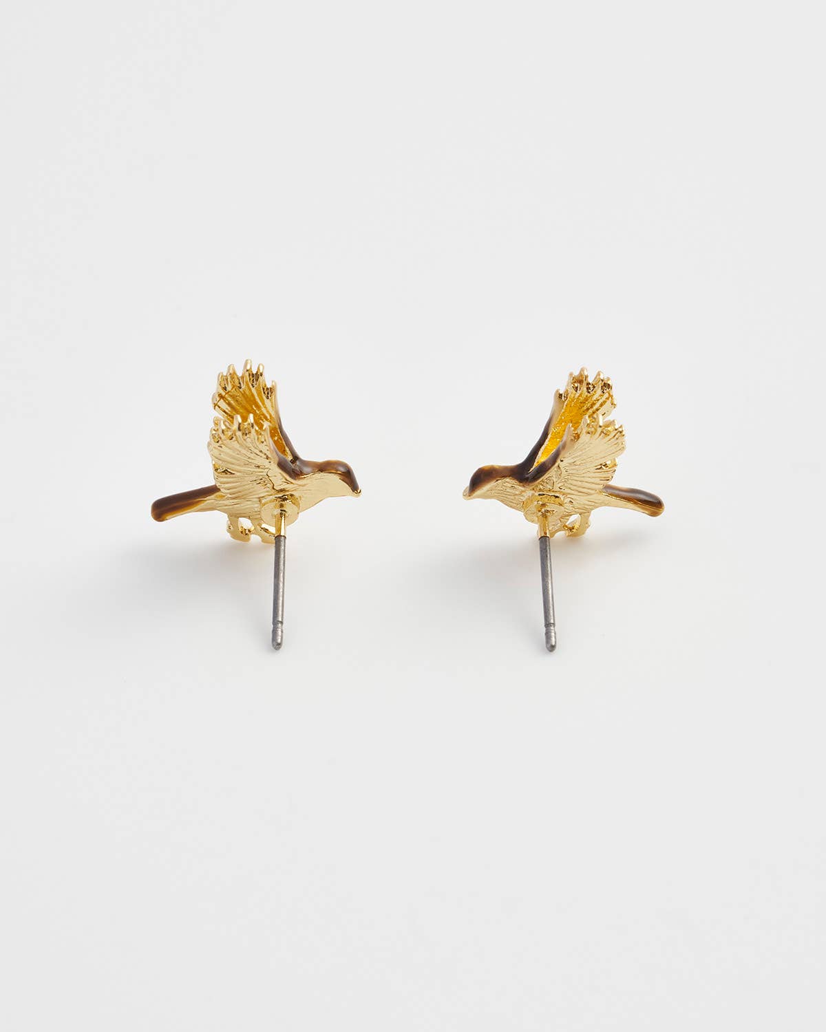 Enamel Flying Robin Stud Earrings