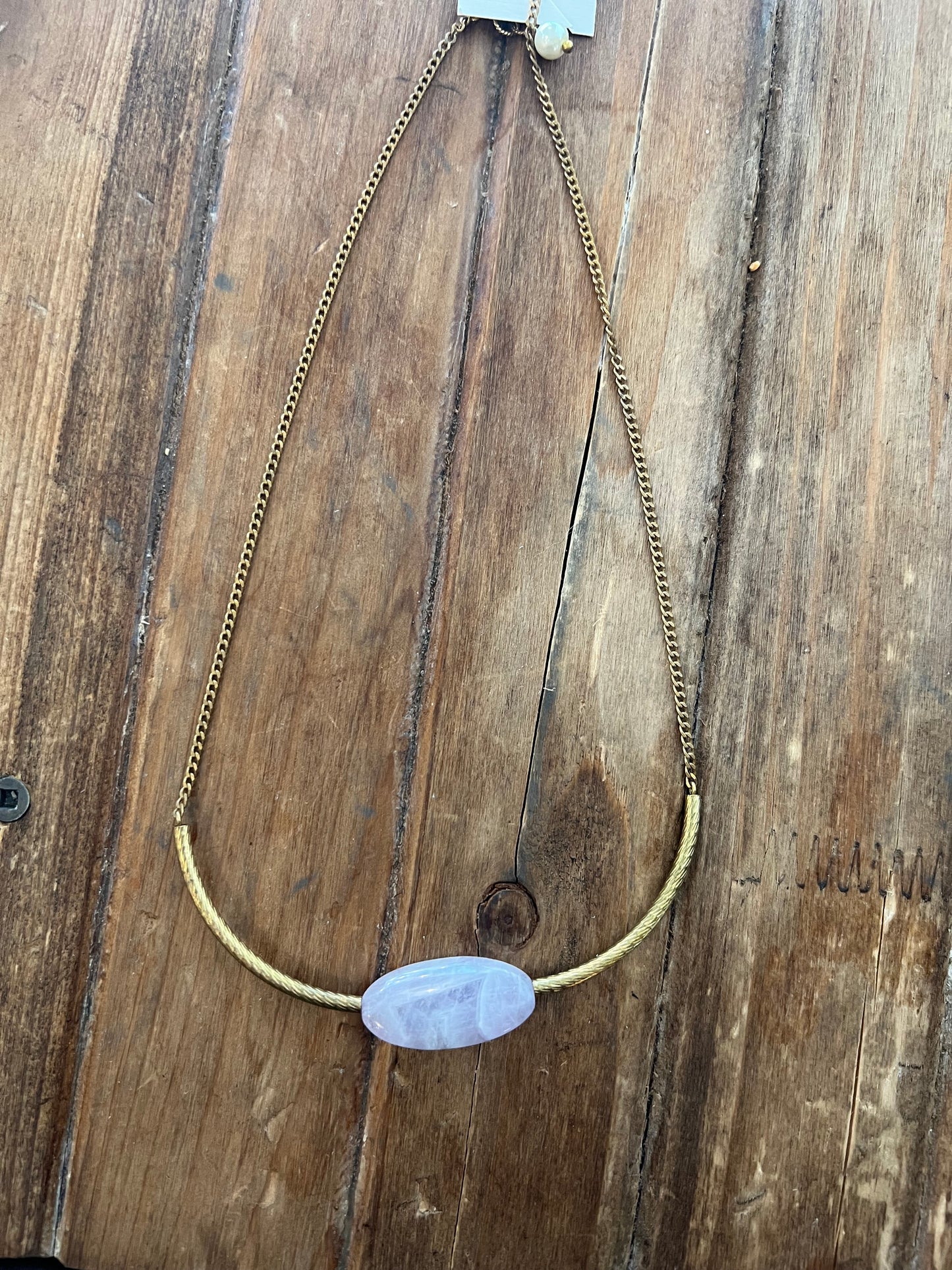 Solitaire Jeweled Necklace - Lavender