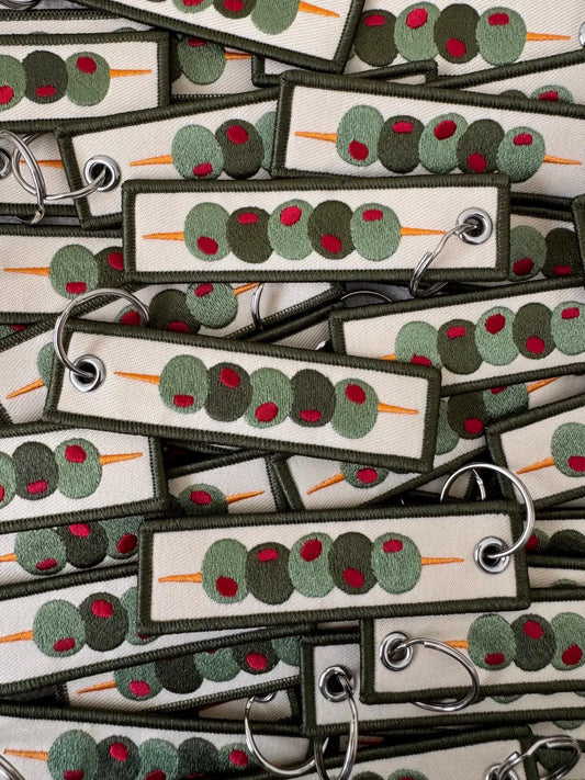 Olives Embroidered Keychain