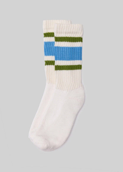 Blue + Chive - Retro Stripe Sock