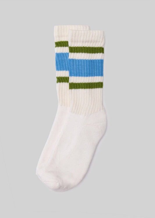 Blue + Chive - Retro Stripe Sock