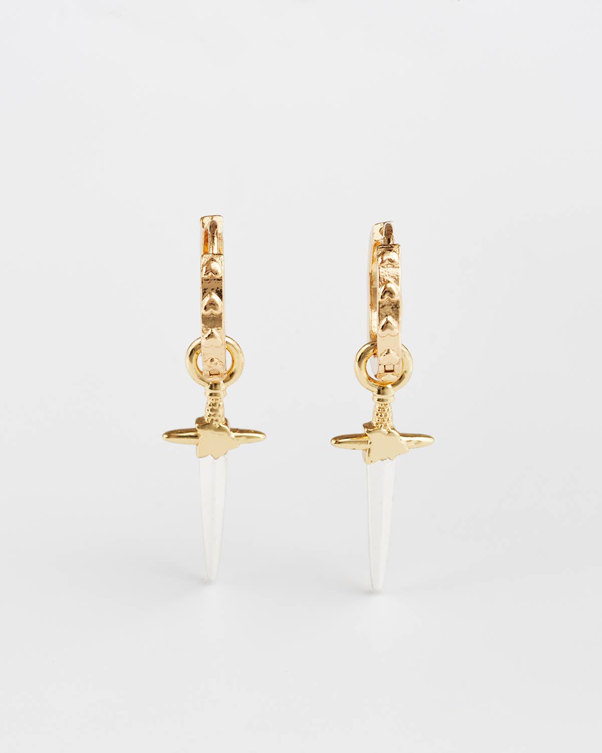 Rose Dagger Huggie Earrings