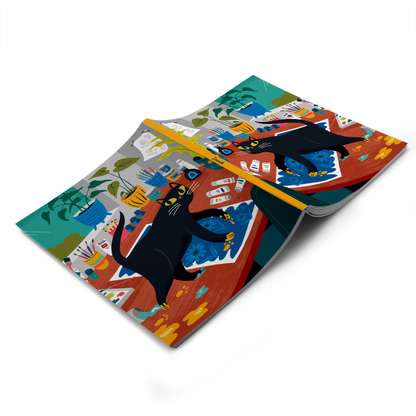 Black Cat Soft Touch Layflat notebook