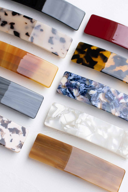 Rectangular Glossy Hair Barrettes