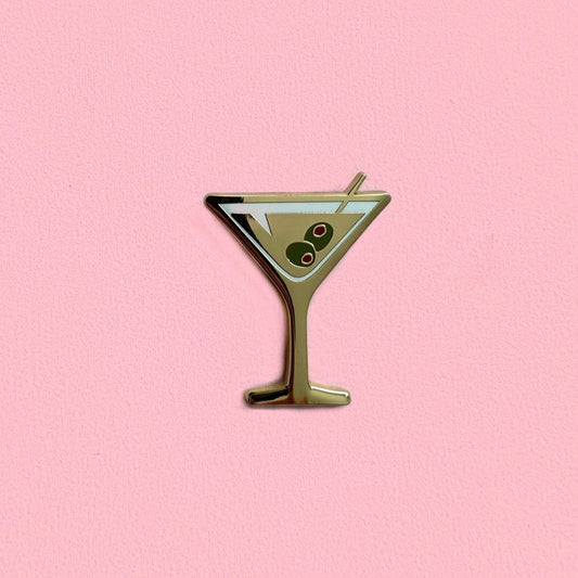 Gold Martini Enamel Pin