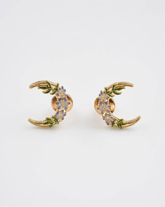 Nightshade Moon Gold Stud Earrings