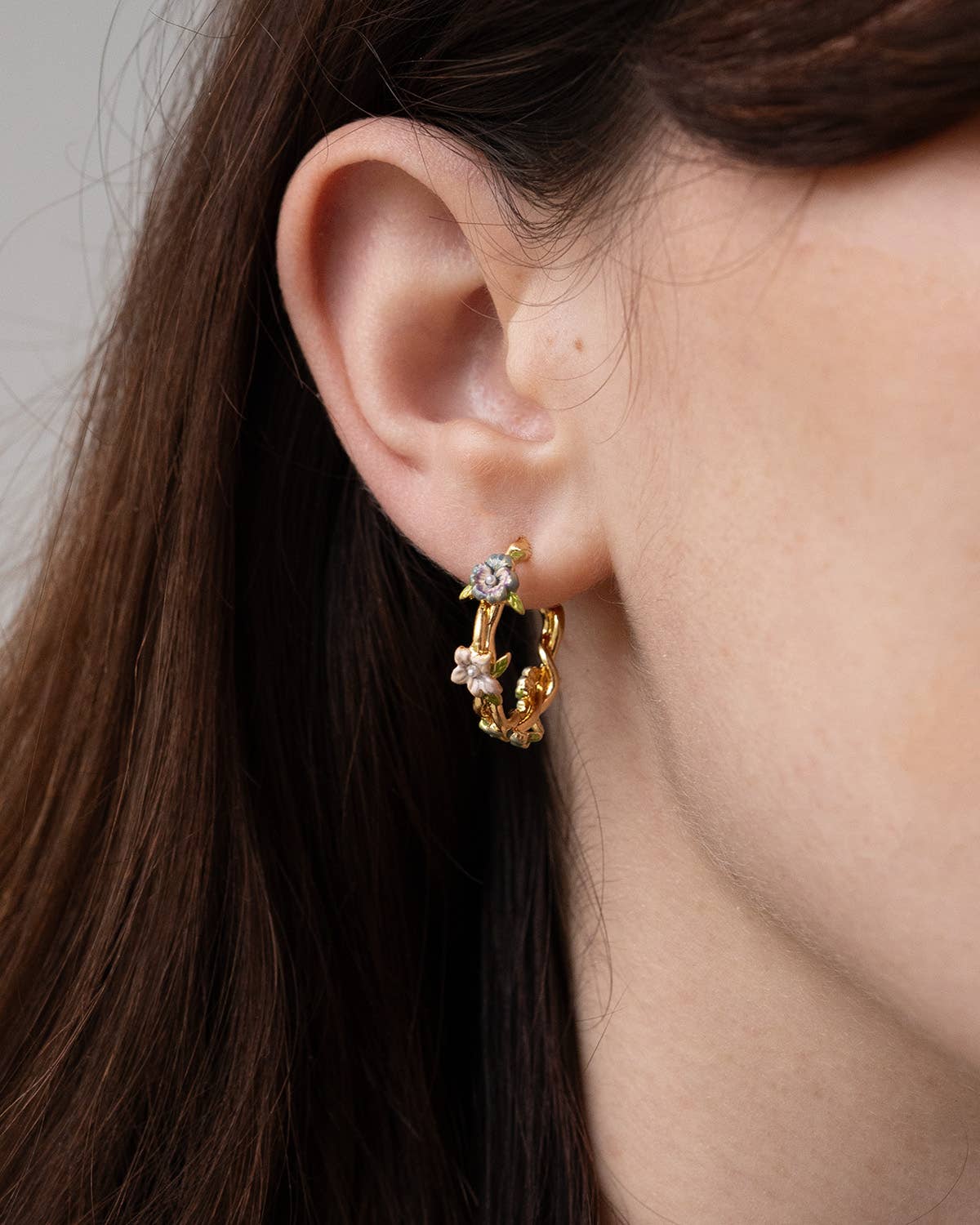Wildflower Garden Hoop Earrings