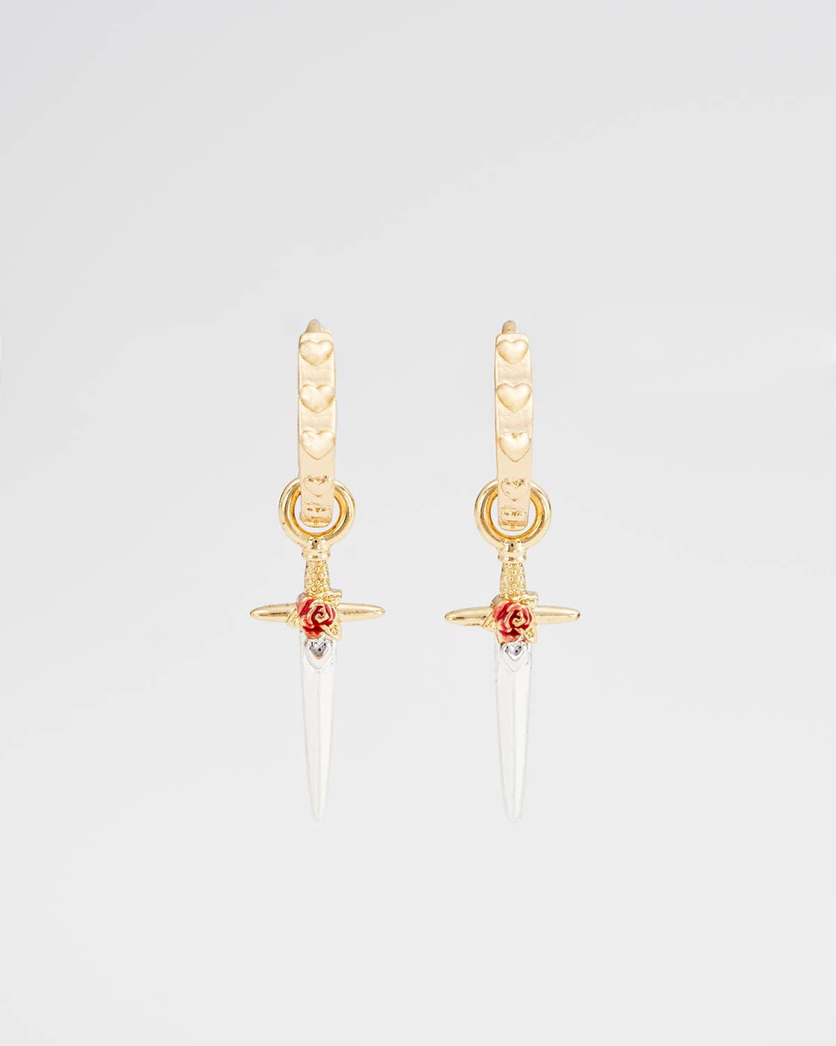 Rose Dagger Huggie Earrings