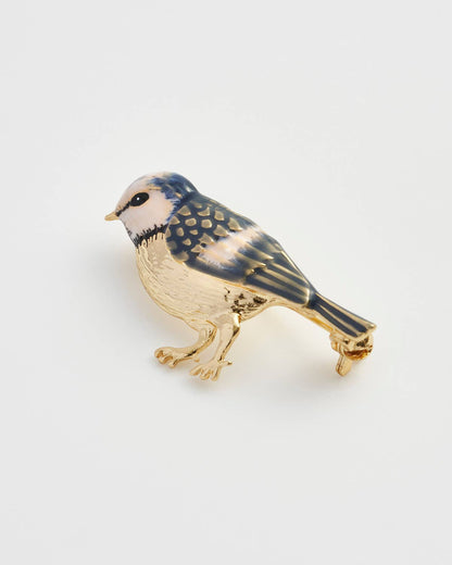 Enamel Blue Tit Brooch