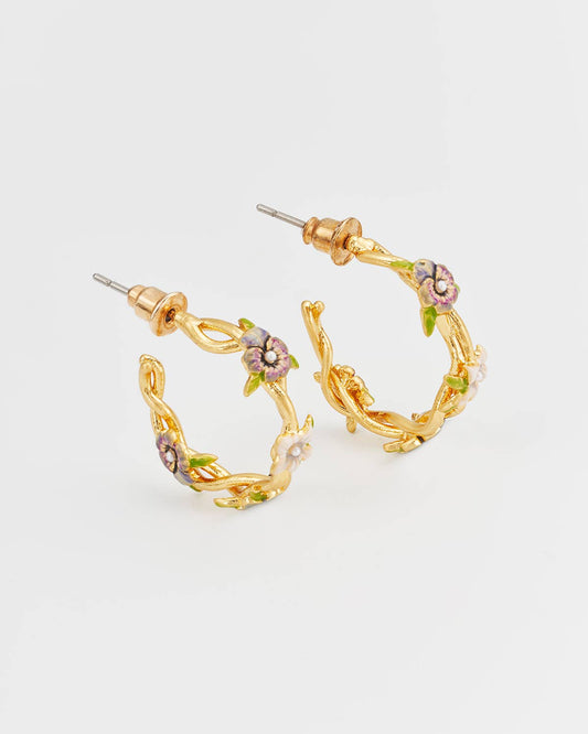 Wildflower Garden Hoop Earrings