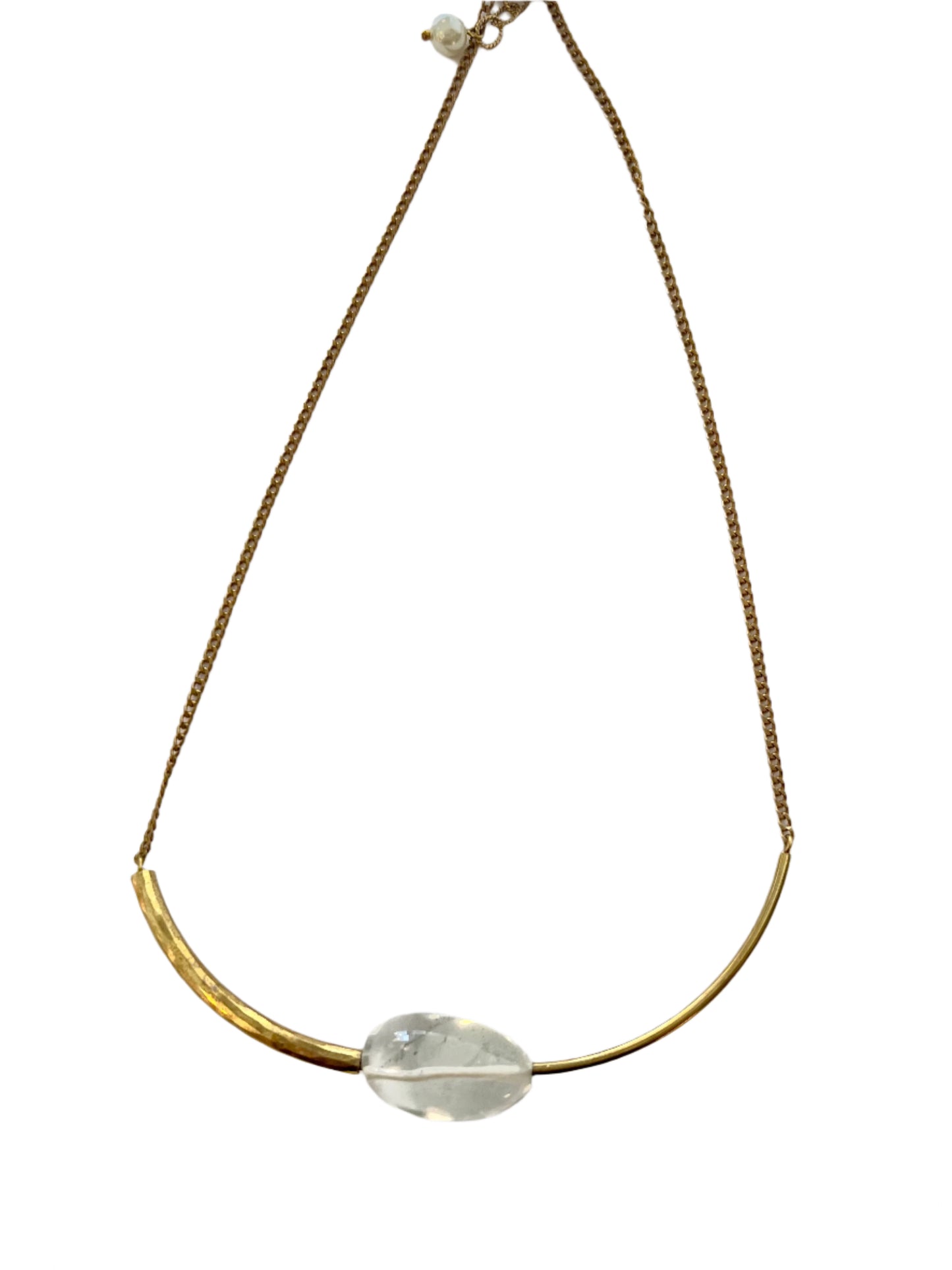 Solitaire Jeweled Necklace - Crystal Clear