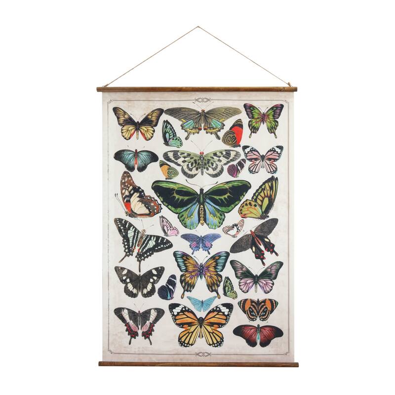Vintage Butterfly Linen Scroll