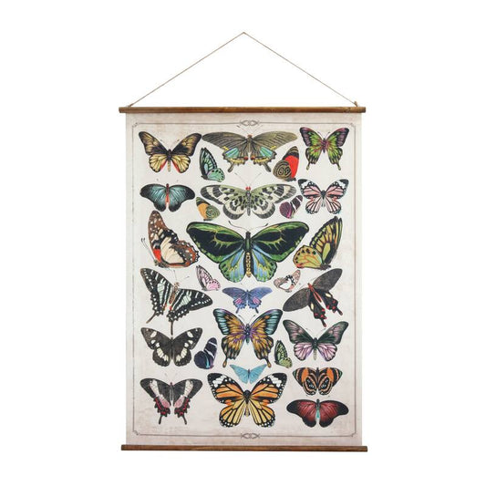 Vintage Butterfly Linen Scroll