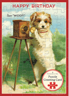 Happy Birthday Dog Puzzle Greeting Card