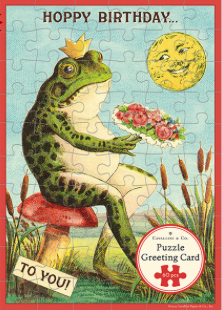 Hoppy Birthday Frog Puzzle Greeting Card