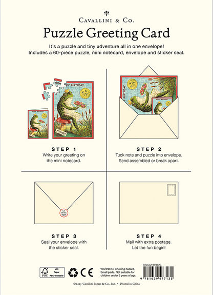 Hoppy Birthday Frog Puzzle Greeting Card