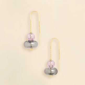 Refined Glass Stacked Threader Earrings