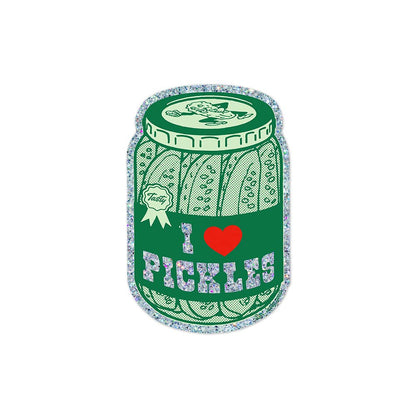 I Heart Pickles – Glitter Vinyl Sticker