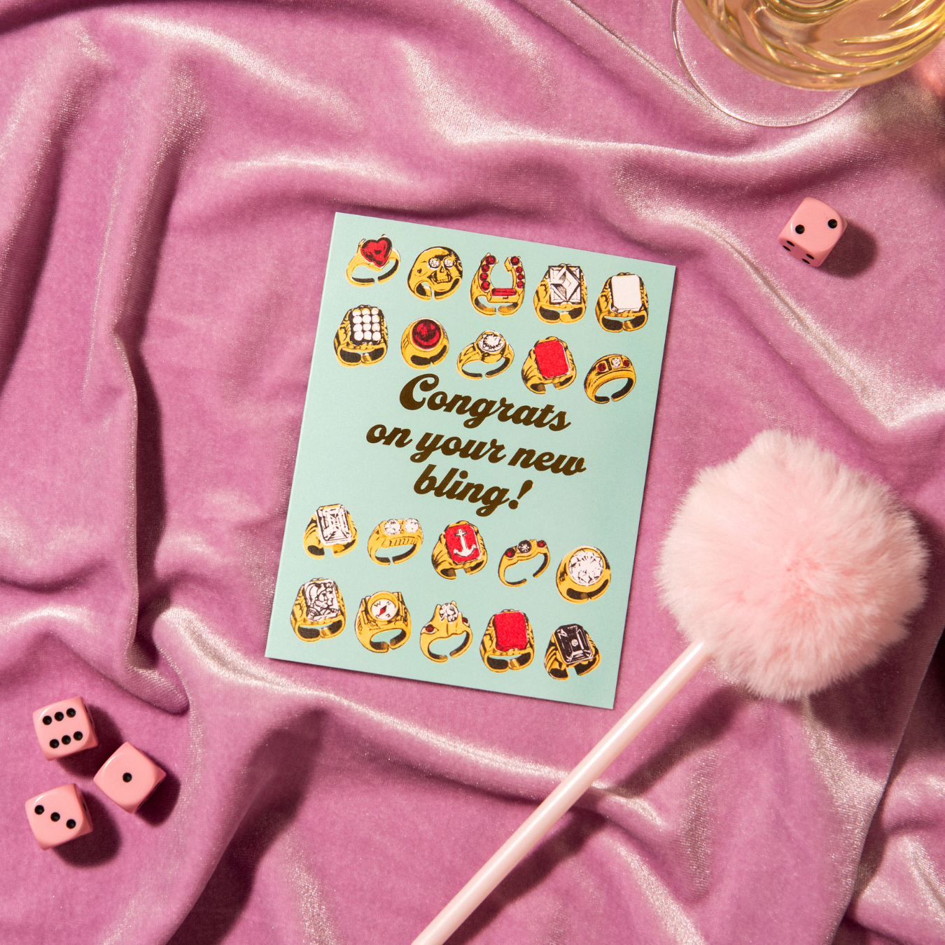 Congrats New Bling – Foil Engagement ✿ Wedding Card