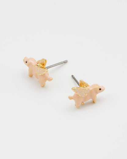 Flying Pig Stud Earrings