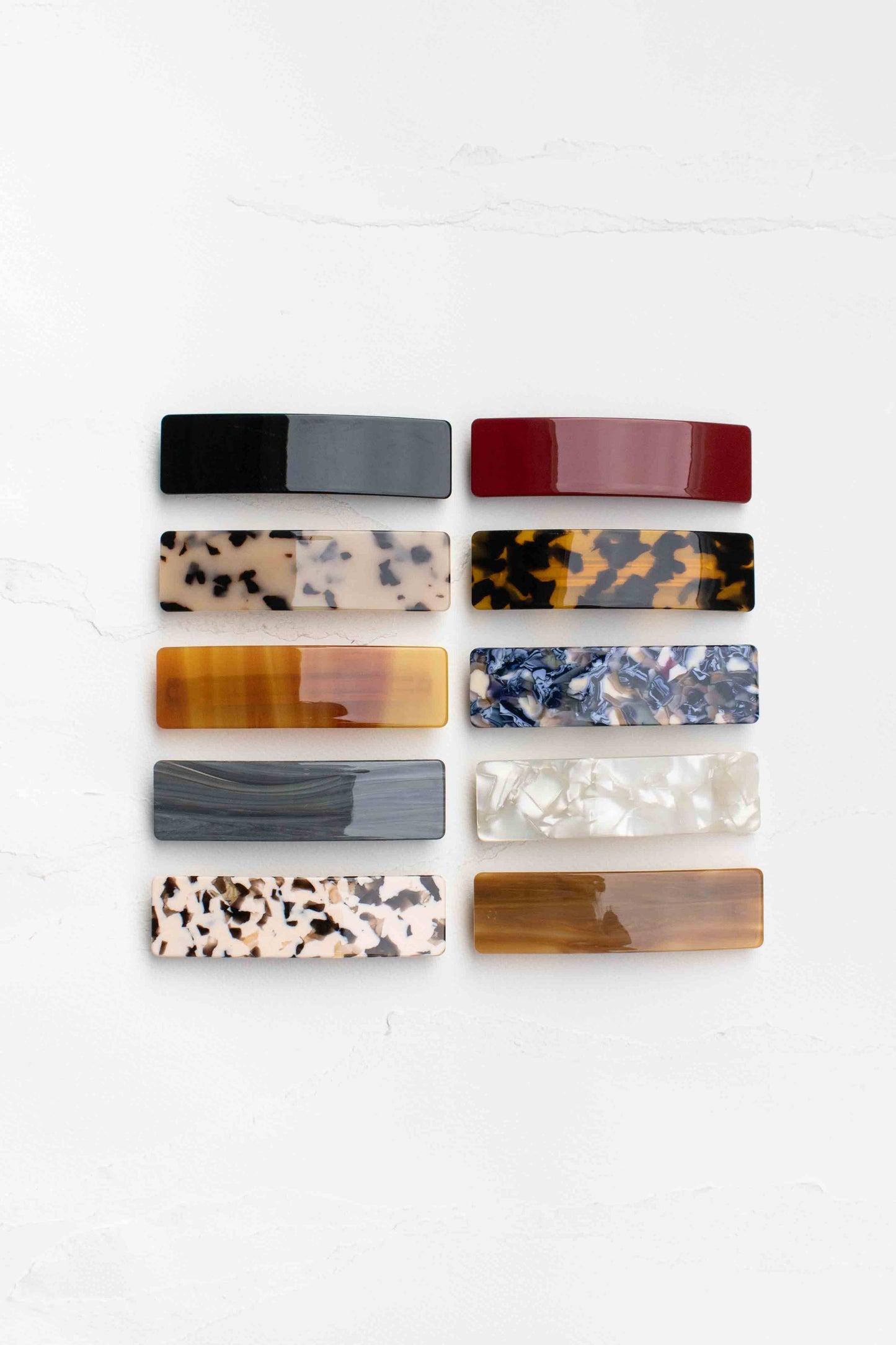 Rectangular Glossy Hair Barrettes