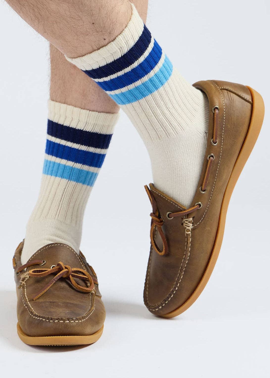 Navy - Retro Birthday Stripe Sock