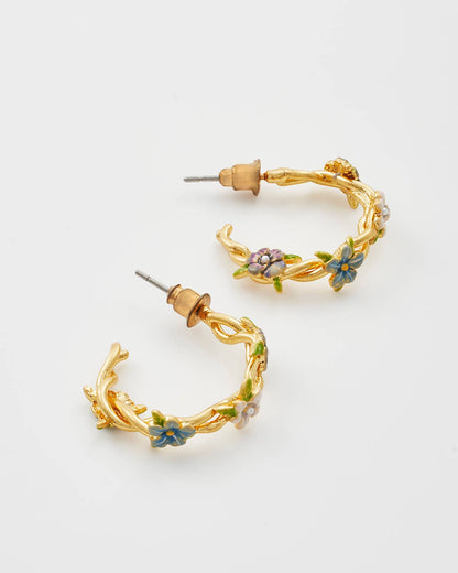 Wildflower Garden Hoop Earrings