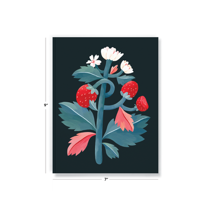 Strawberry Stalk Medium Layflat Notebook