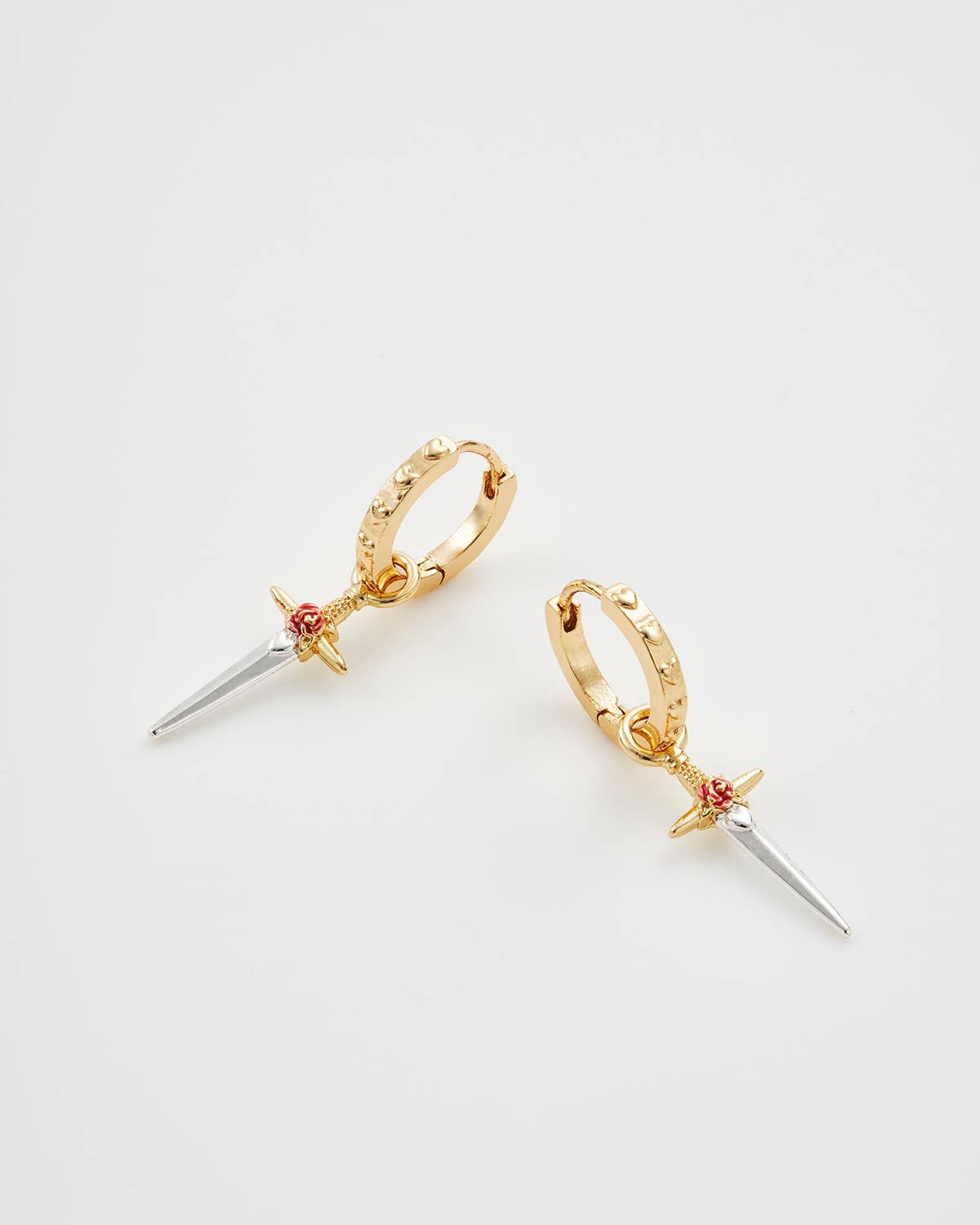 Rose Dagger Huggie Earrings