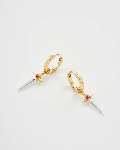 Rose Dagger Huggie Earrings