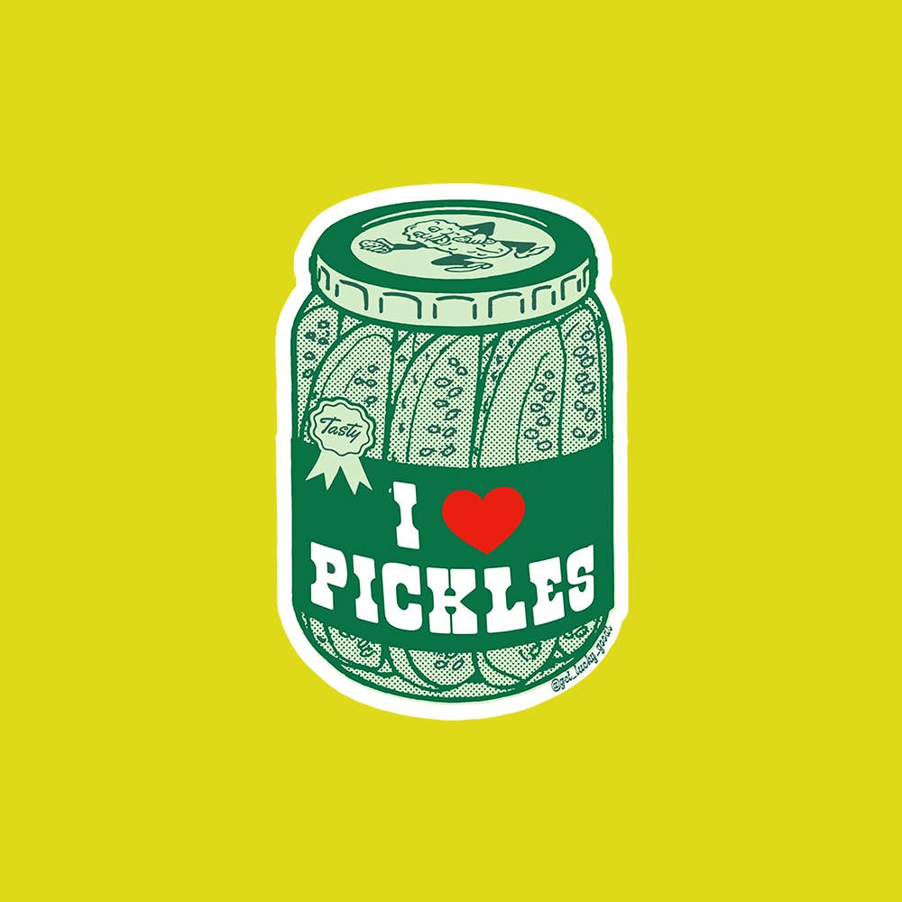 I Heart Pickles – Matte Vinyl Sticker