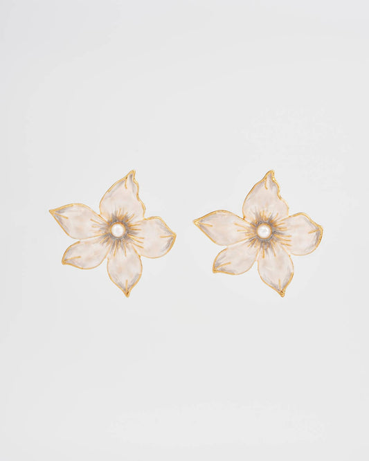 Jasmine Pearl Oversized Stud Earrings