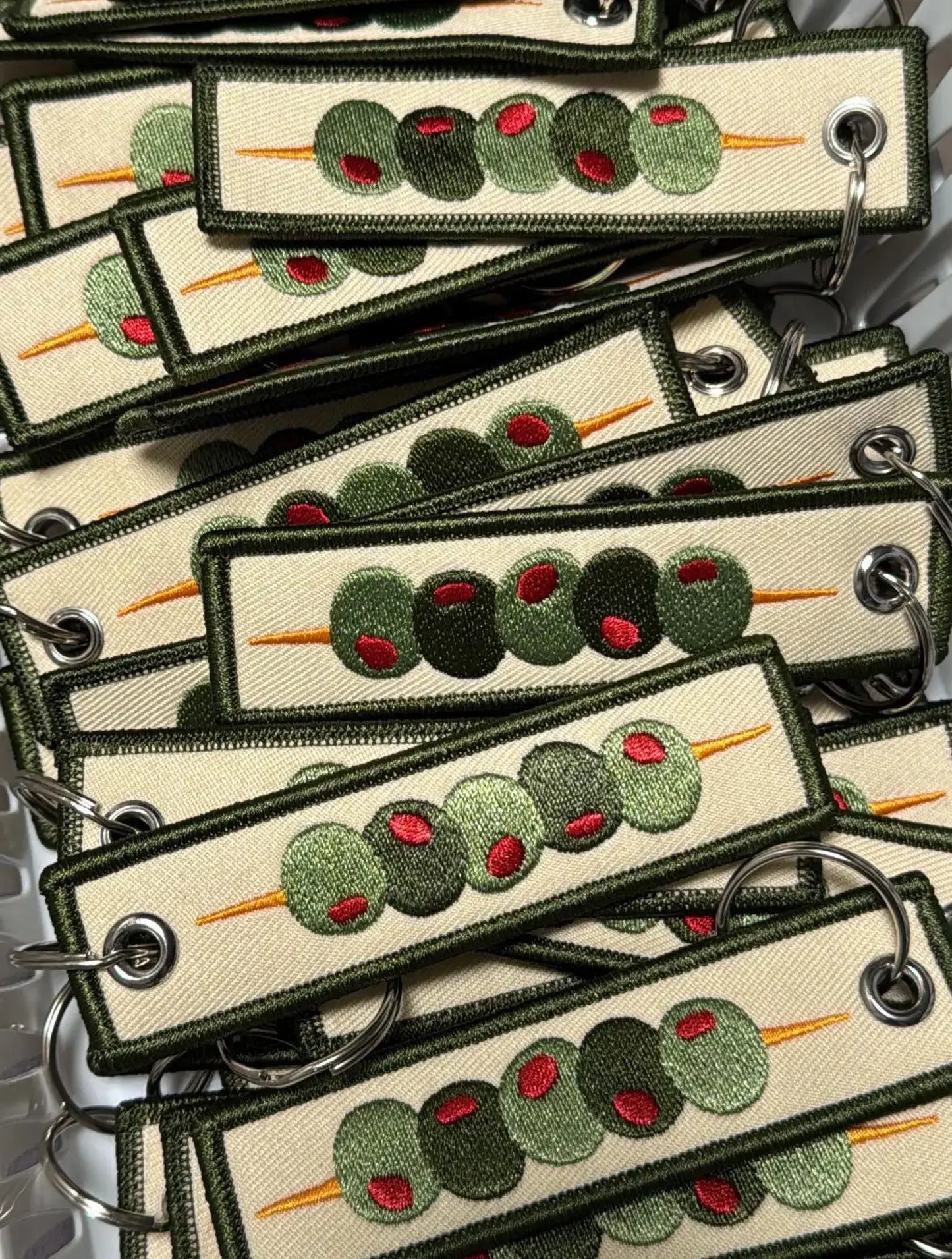 Olives Embroidered Keychain