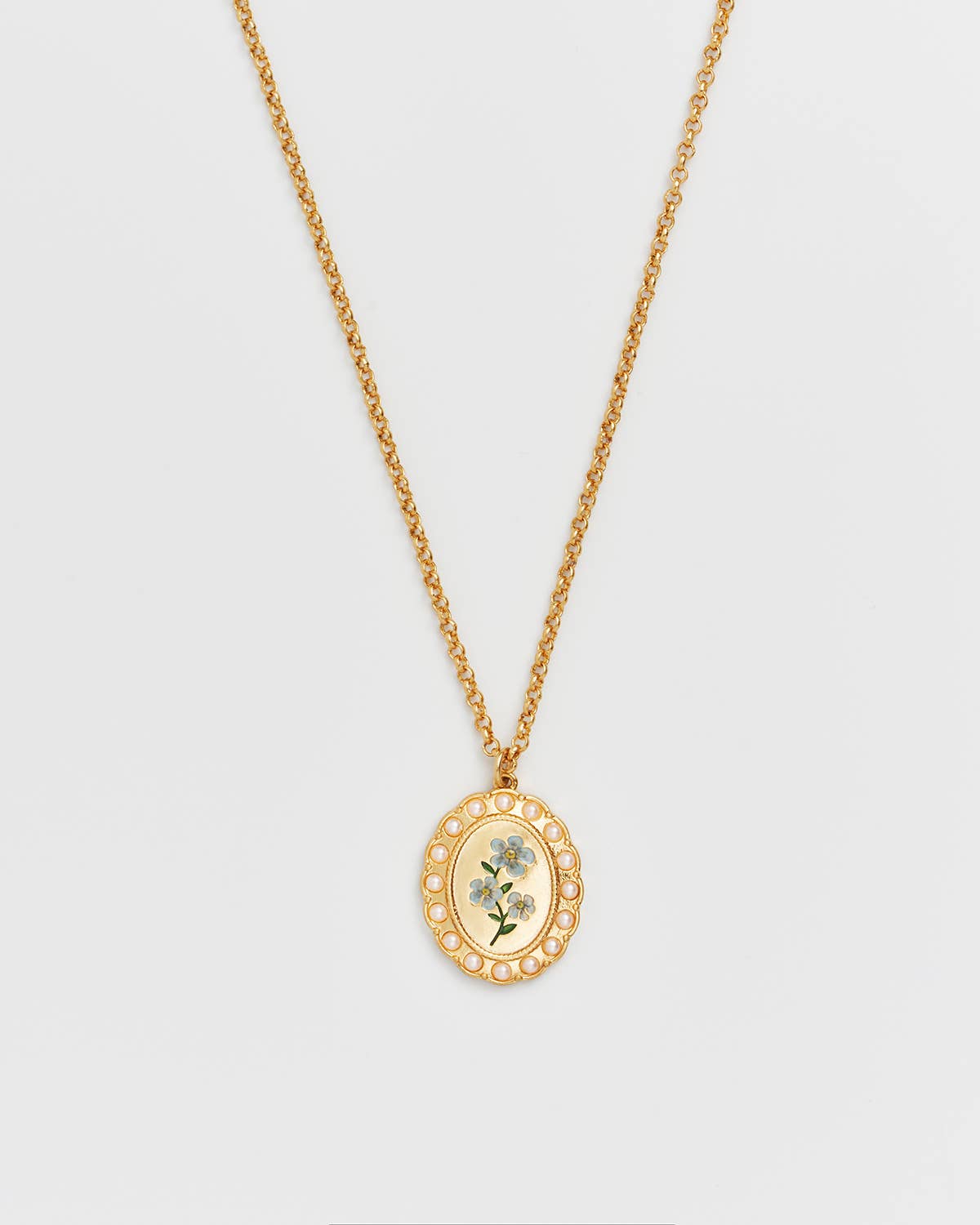 Forget Me Not Cameo Necklace