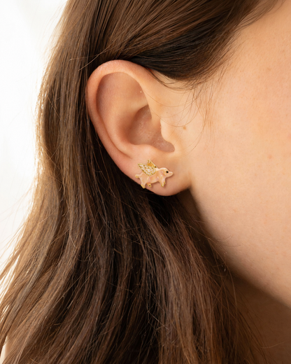 Flying Pig Stud Earrings