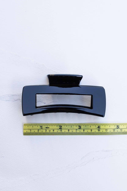 Rectangle Glossy Hair Claw - 4"