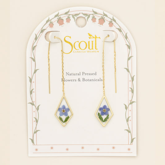 Blue Forget Me Not Pressed Flower Threader