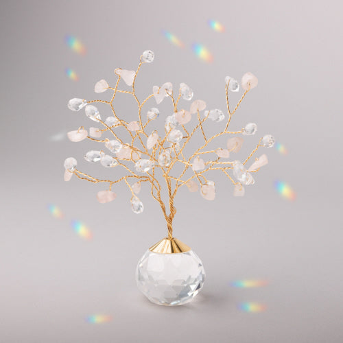 Rose Quartz - Tree of Life Sun Catcher