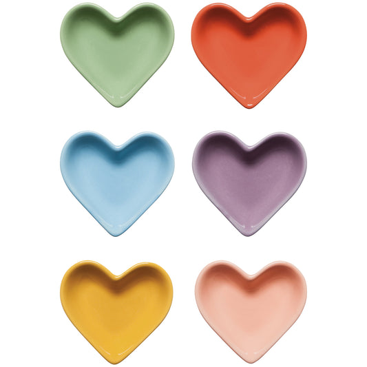 Pinch Bowls (Set/6) - Rainbow Hearts